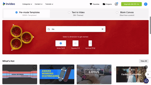 How To Make A Reel On Instagram With Photos Using Invideo - Step 1