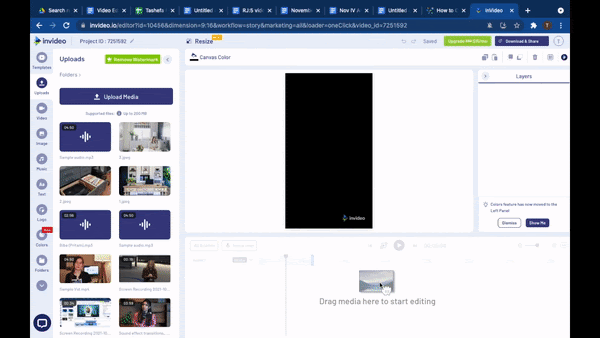 How To Make A Reel On Instagram With Photos Using Invideo - Step 2