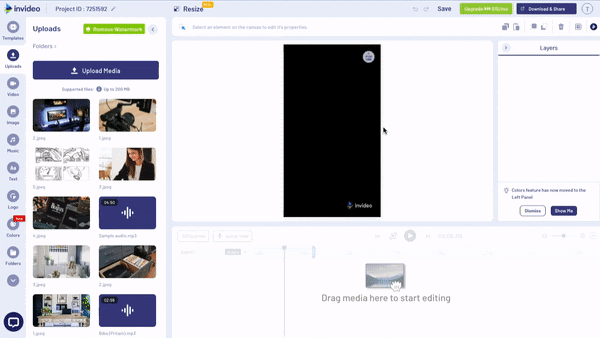 How To Make A Reel On Instagram With Photos Using Invideo - Step 3
