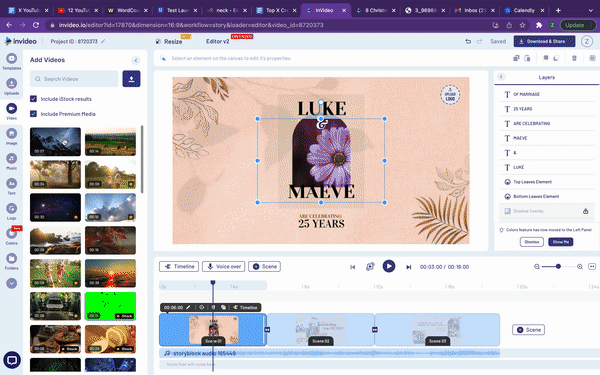 How to Make Your Own Wedding Day Video using Invideo - Step 3