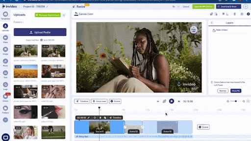 how to create the look-object-react cut for videos with InVideo - step 3