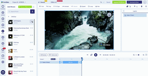 how to create a J-cut using the InVideo editor - step 2