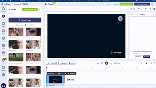how to create Shot-reverse-shot using InVideo - step1