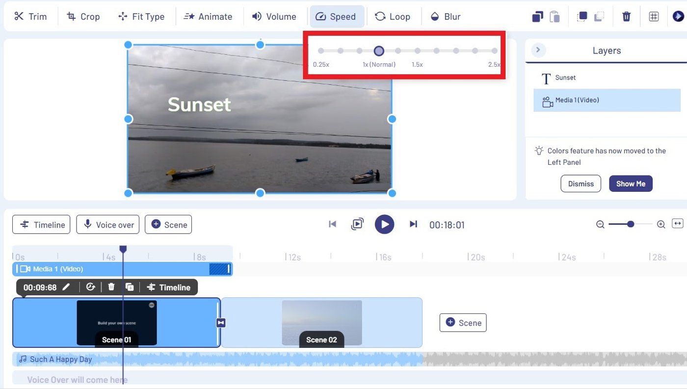 Step 6: Adjust the Speed of your Video