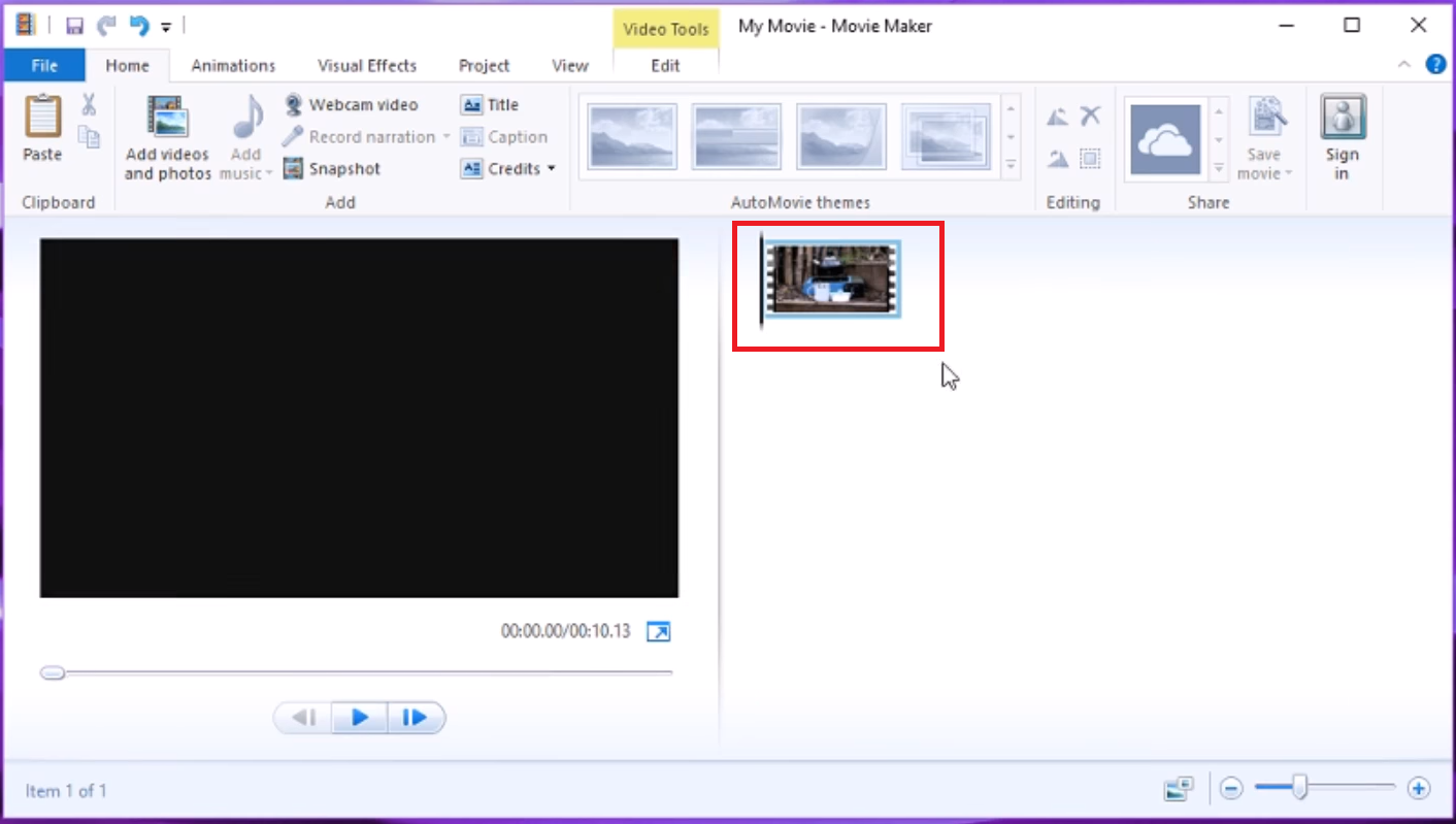 How to Crop a Video on Windows Movie Maker - step 1