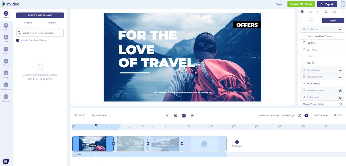 InVideo Editor Screen