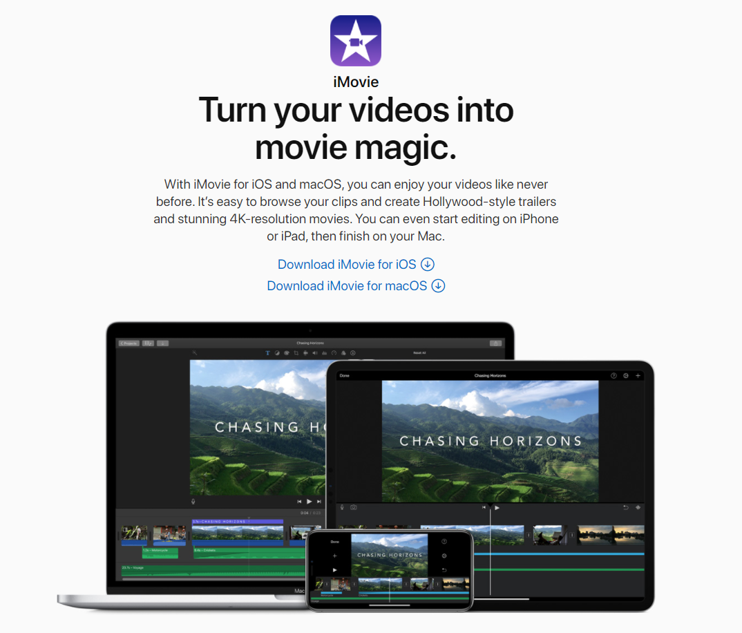iMovie Homepage