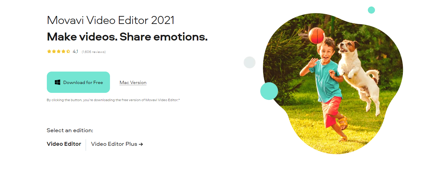 Movavi Video Editor Homepage