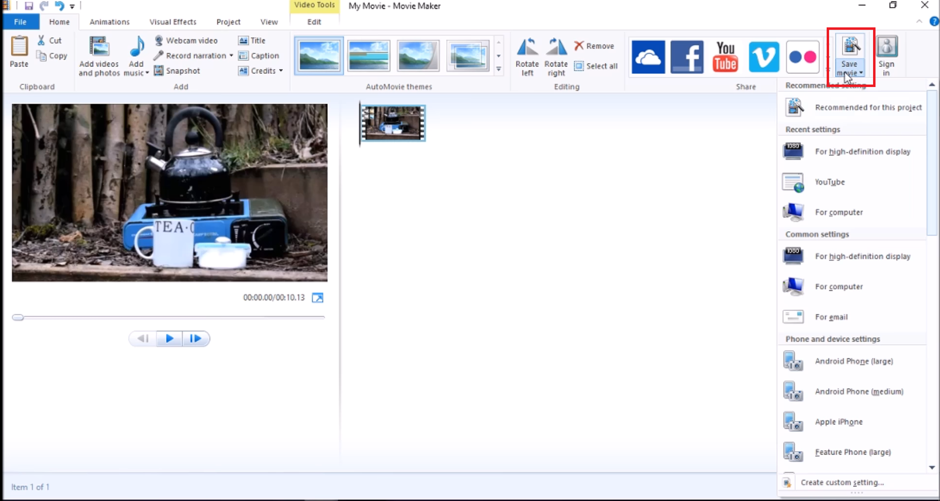 How to rotate a video using Windows Movie Maker - step 3