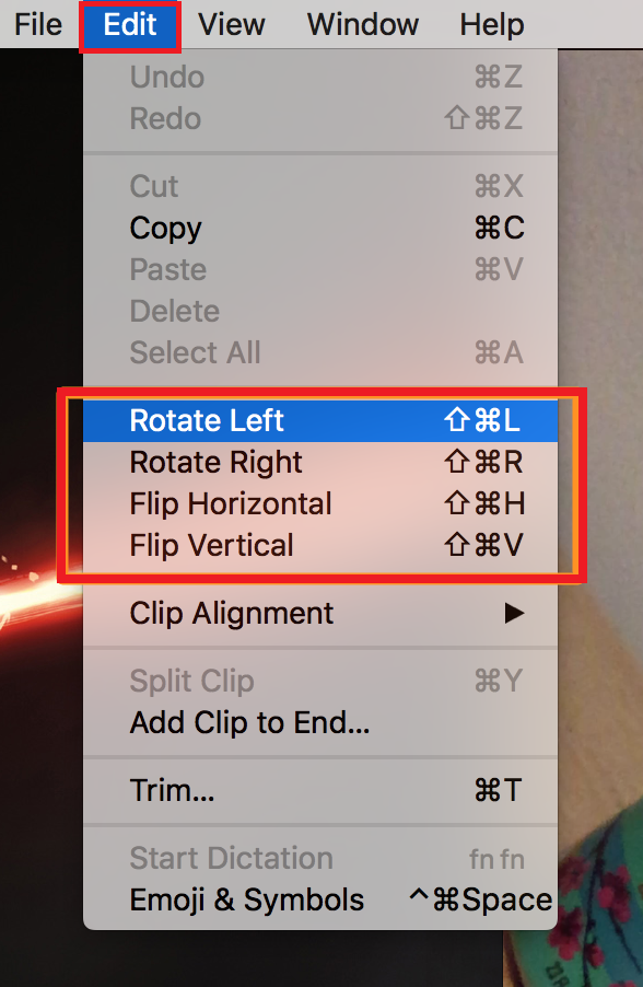 how to rotate a video on mac using quicktime step 2