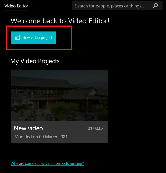 How to rotate a video in Windows 10 using Video Editors - step2