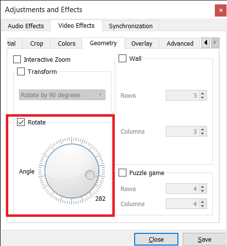how to rotate video with vlc step 5