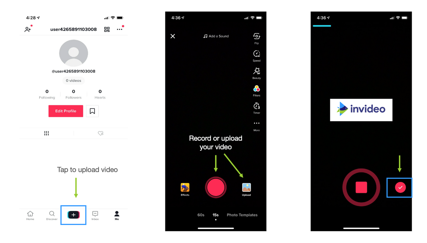 How to add text to TikTok from within the TikTok app - Step 3