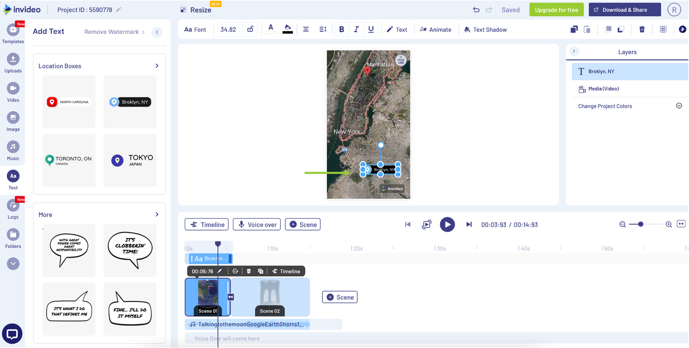 add text to TikTok using InVideo - Step 6
