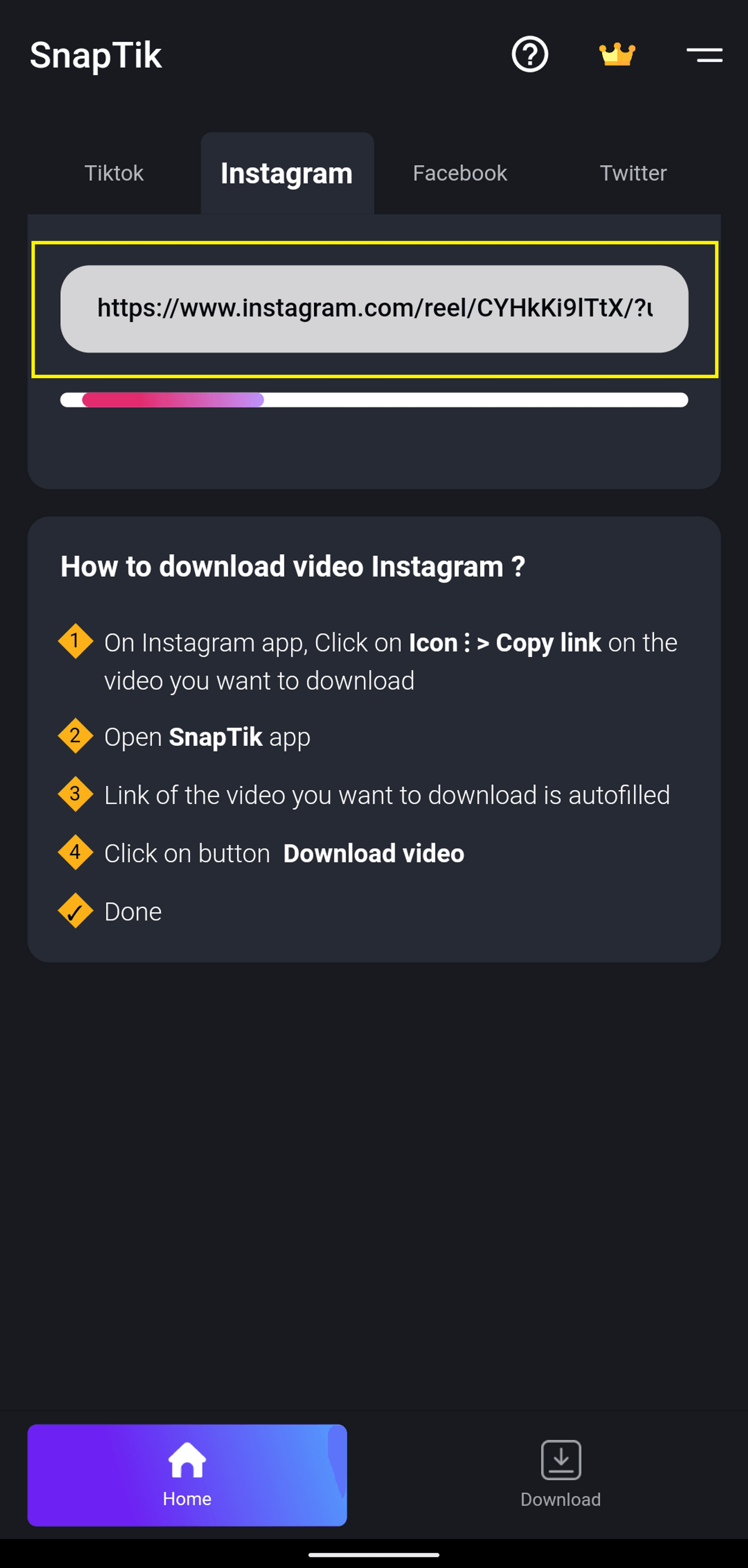 How to download reels on Android - step 2