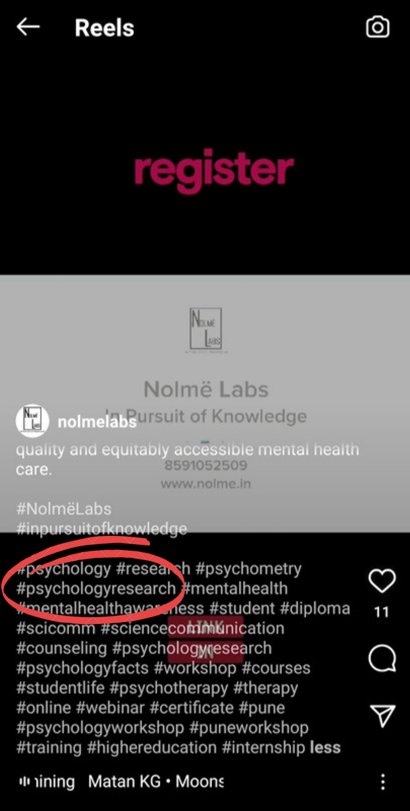 Use hashtags to look for Reels