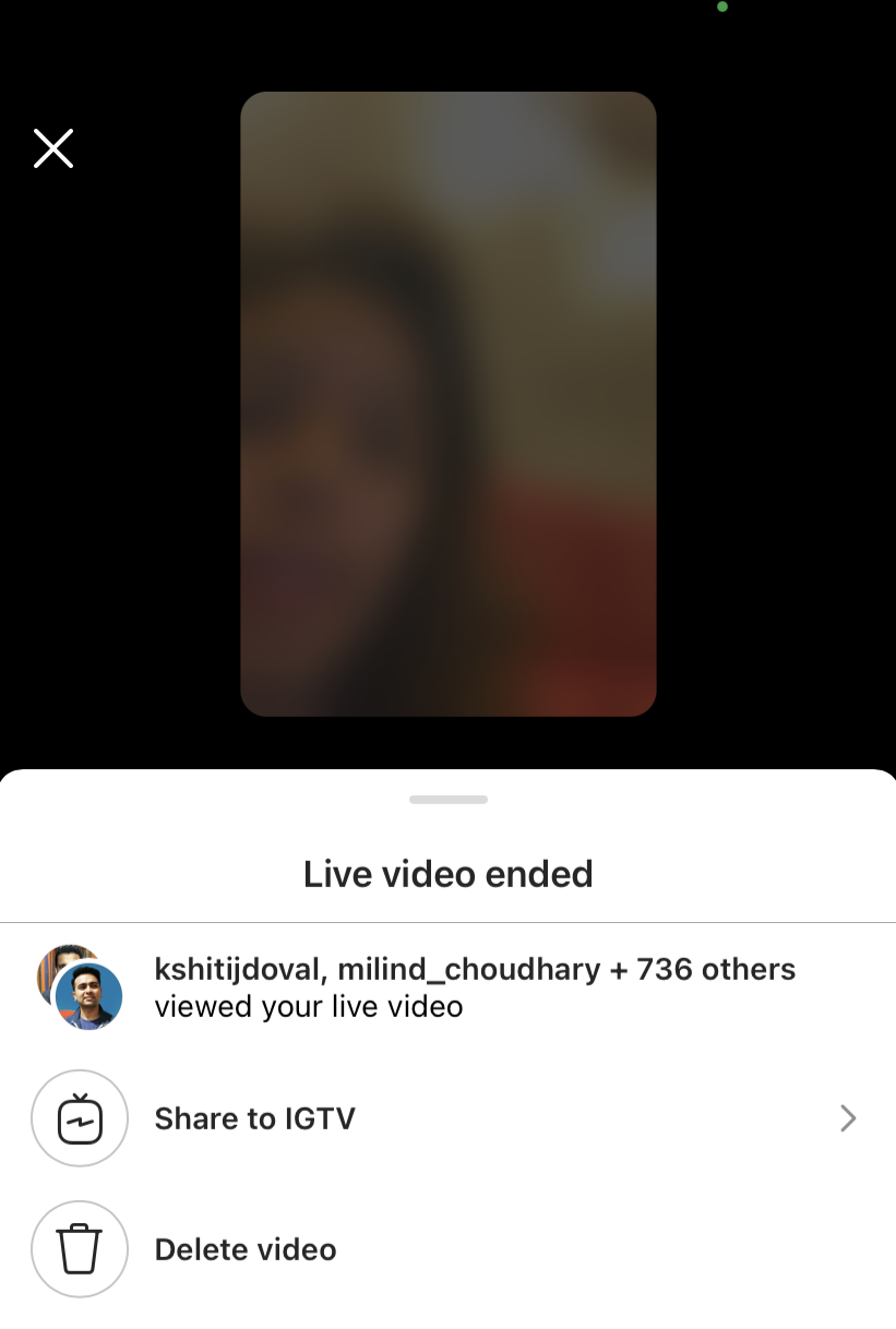 number of people who attended live IG Video