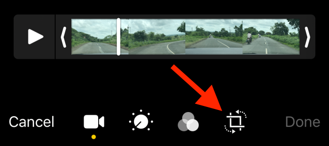 How to crop video on iPhone - step 2