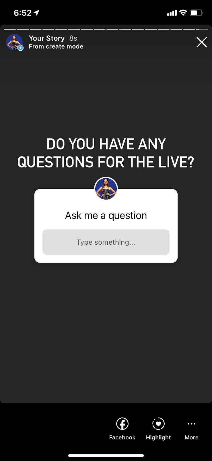 Use a question sticker on your story