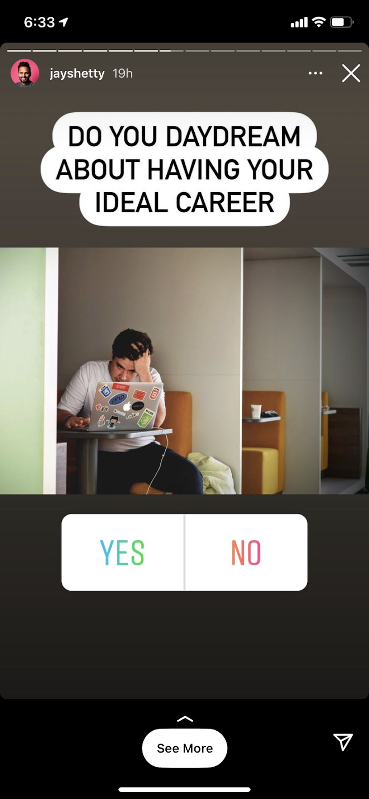 Use poll and question stickers to improve story view