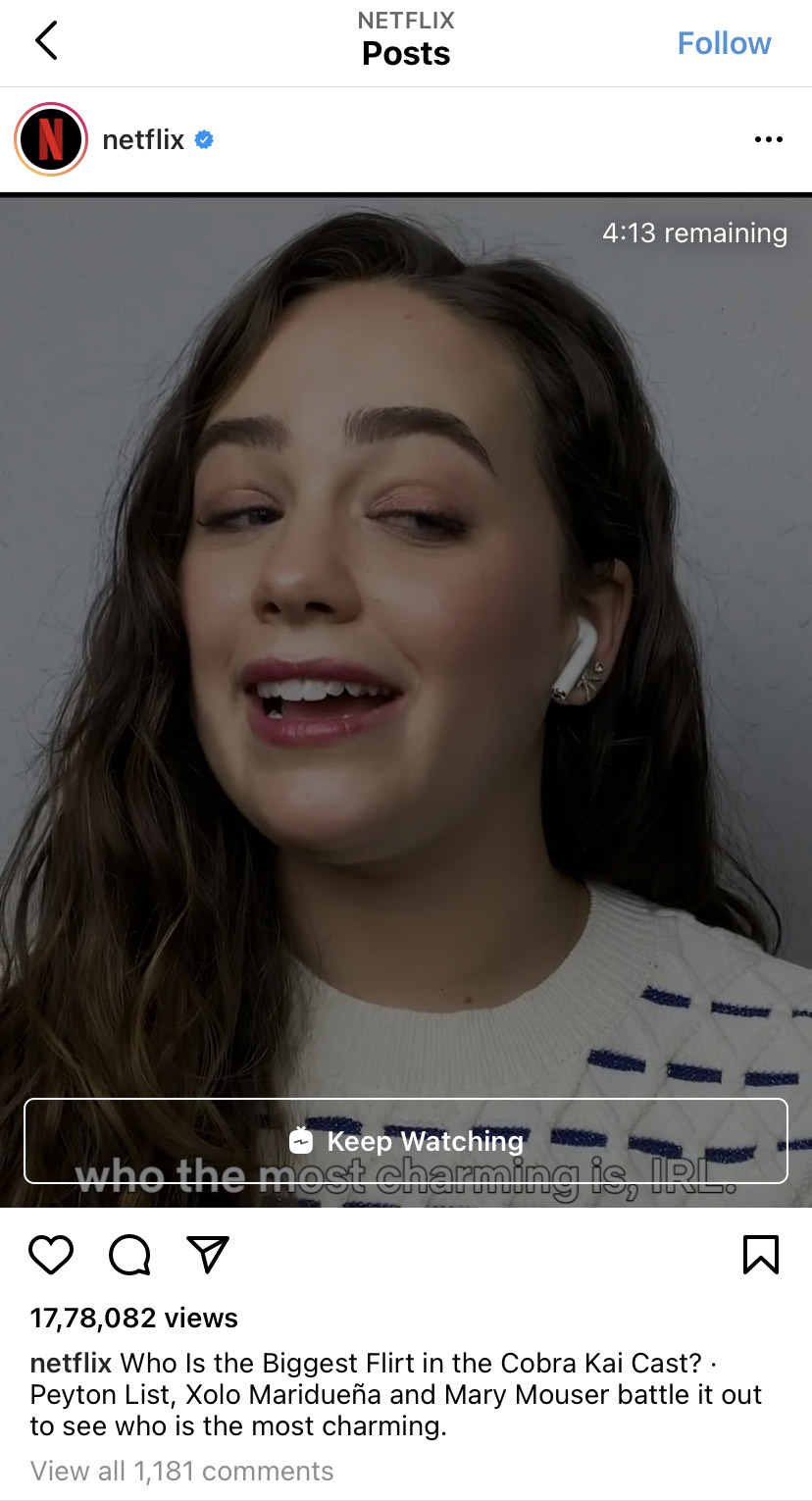 IGTV Videos of Netflix