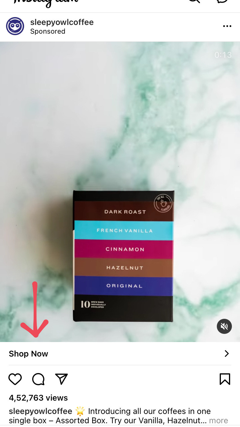 Add a compelling call-to-action on Instagram Ads