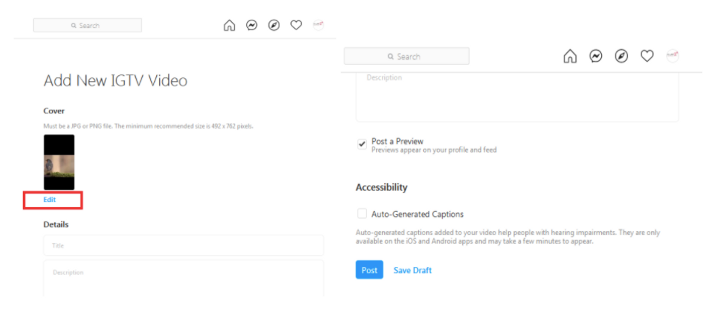 post an IGTV from your computer_step 4