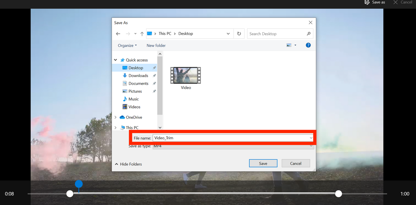 How to cut and trim a video on Windows_Step 5